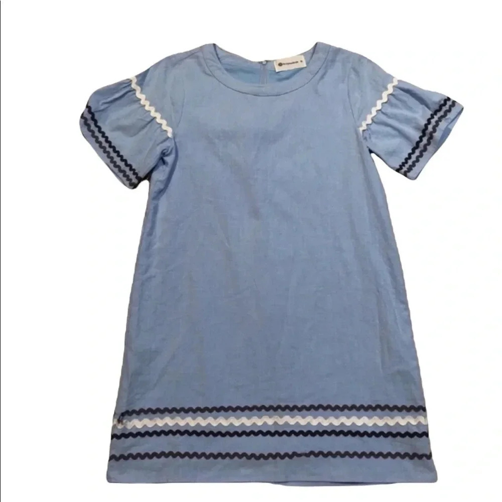 The Impeccable Pig Chambray Bell Sleeves Dress Size Medium Style LD42240